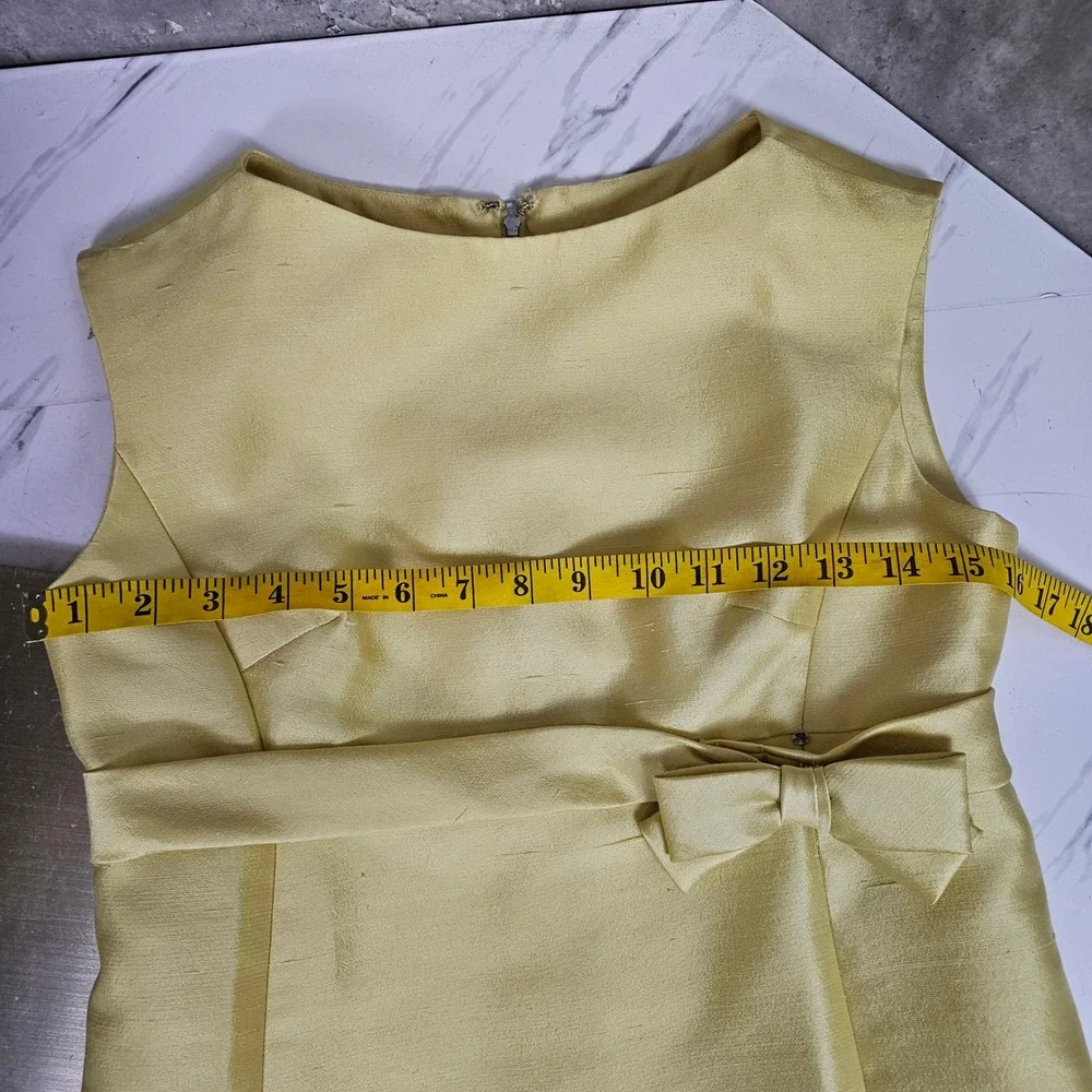 Vintage 60s Joan Leslie By Kasper Yellow Dress‎ Set Sleeveless Bow Detail